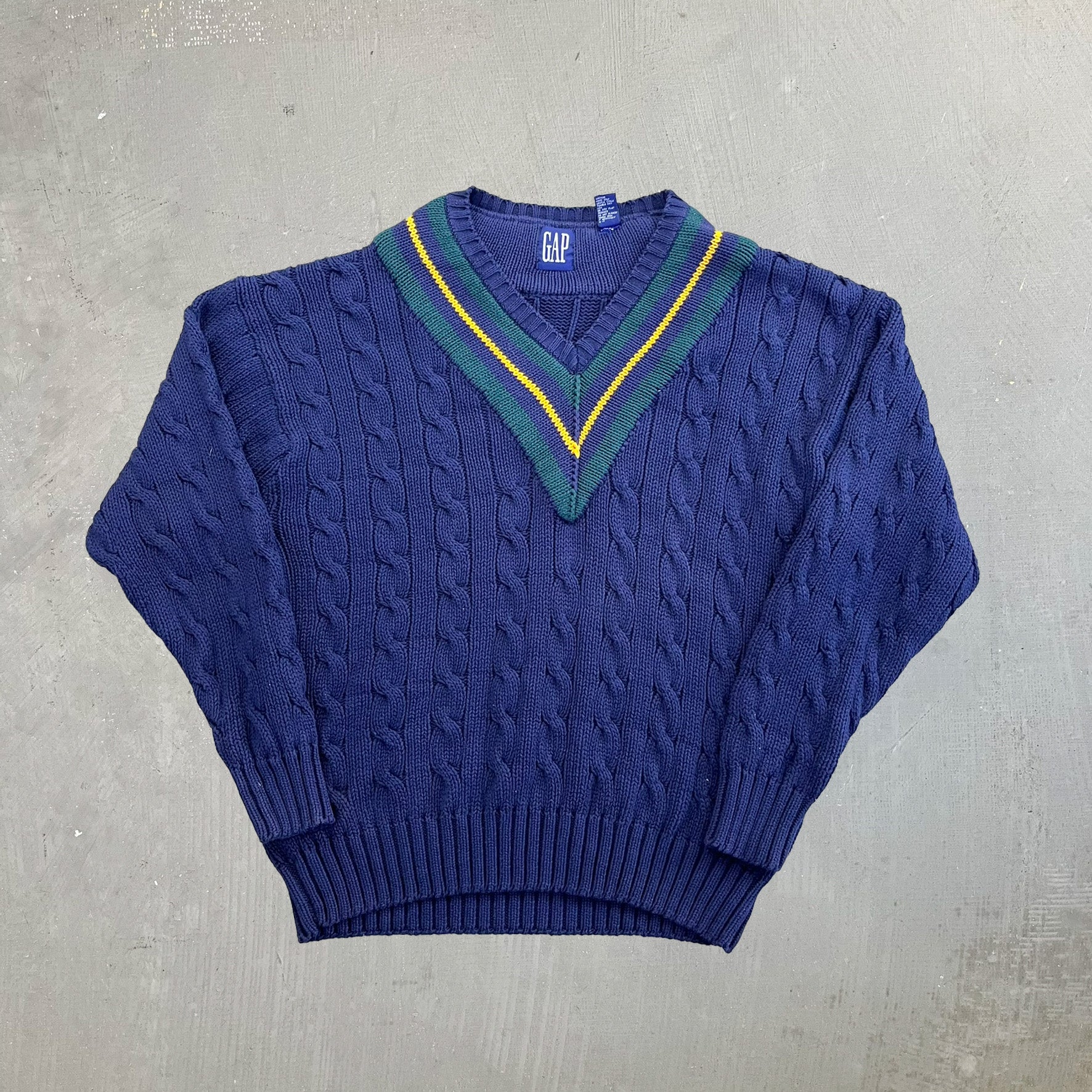 F- GAP 90s Woven V Neck Style Knit Sweater – HG VINTAGE