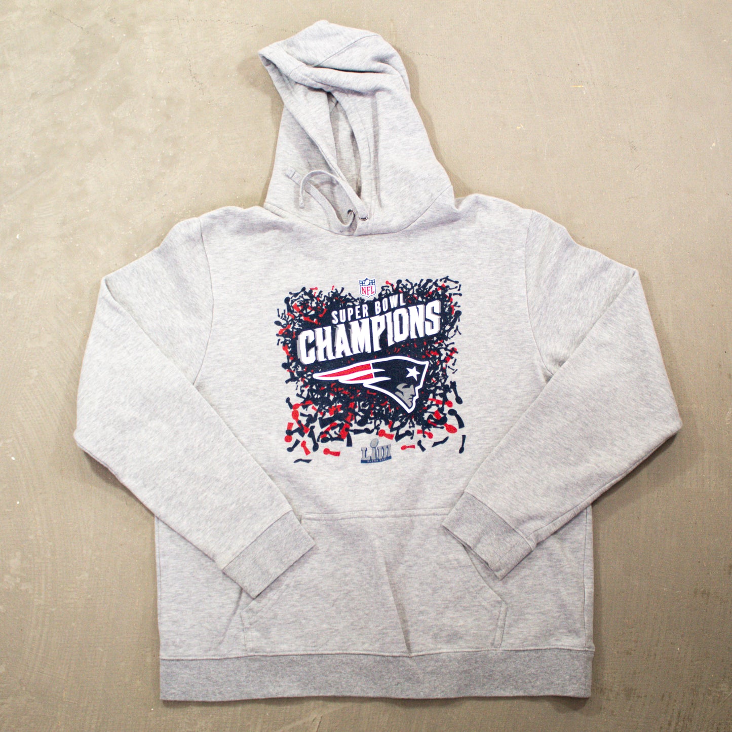 D- 2018 New England Patriots NFL Super Bowl 53 Champ Hoodie
