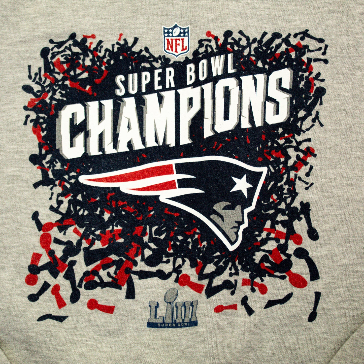 D- 2018 New England Patriots NFL Super Bowl 53 Champ Hoodie