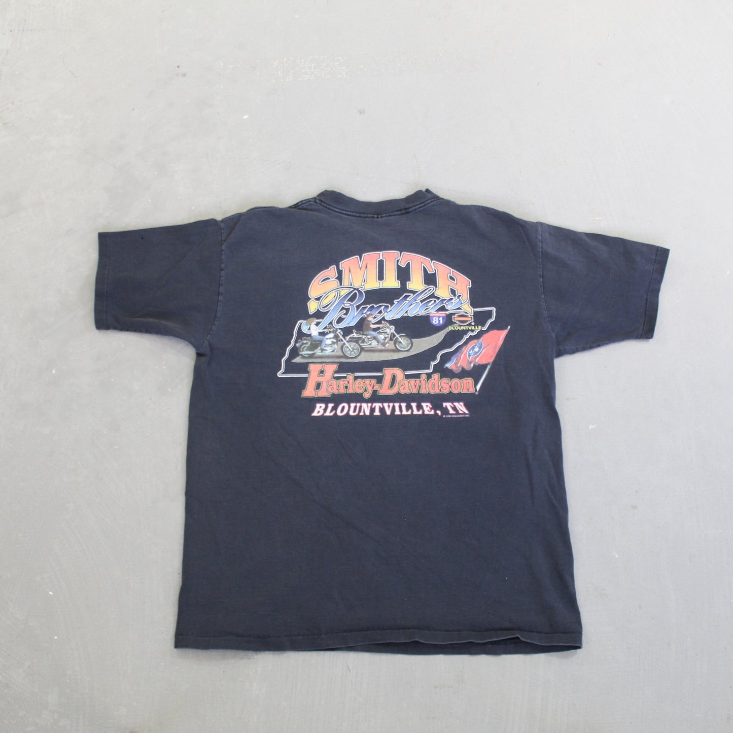 D- Vintage 1993 Harley Davidson Blountville, TN Single Stitch Tee