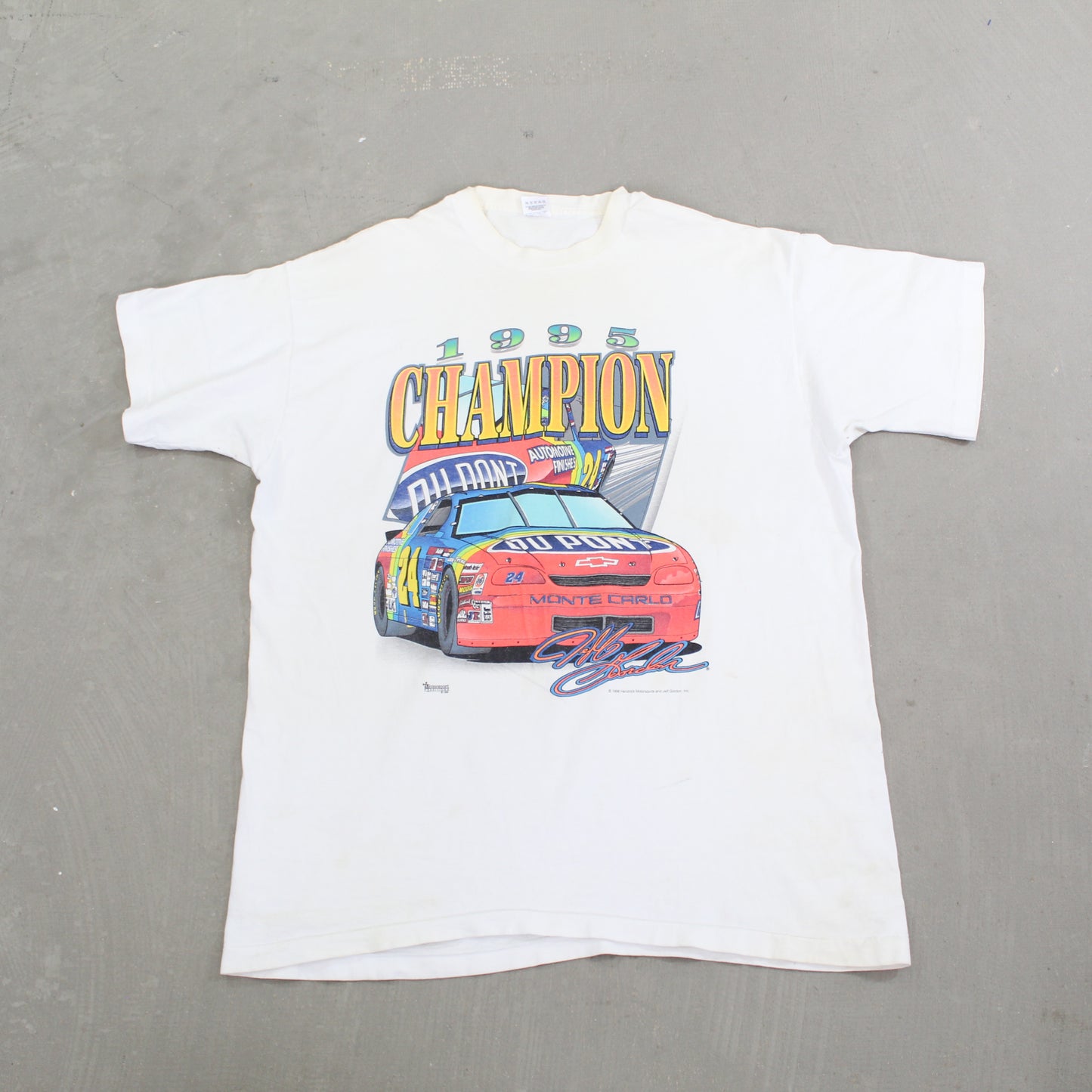 D- Vintage 1995 Nascar Jeff Gordon Hendricks Motorsports Champ Single Stitch Tee