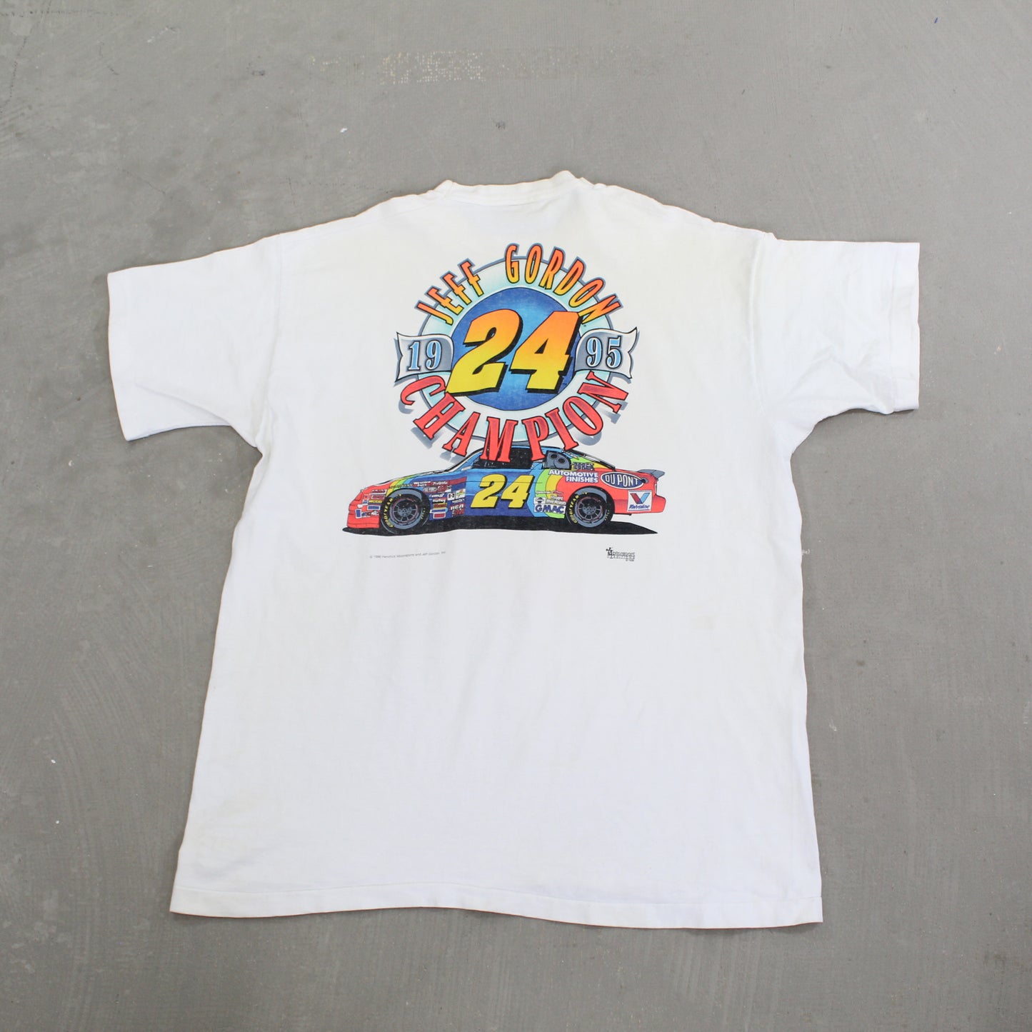 D- Vintage 1995 Nascar Jeff Gordon Hendricks Motorsports Champ Single Stitch Tee