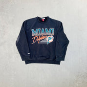 F- Miami Dolphins NFL Mitchell & Ness Graphic Crewneck