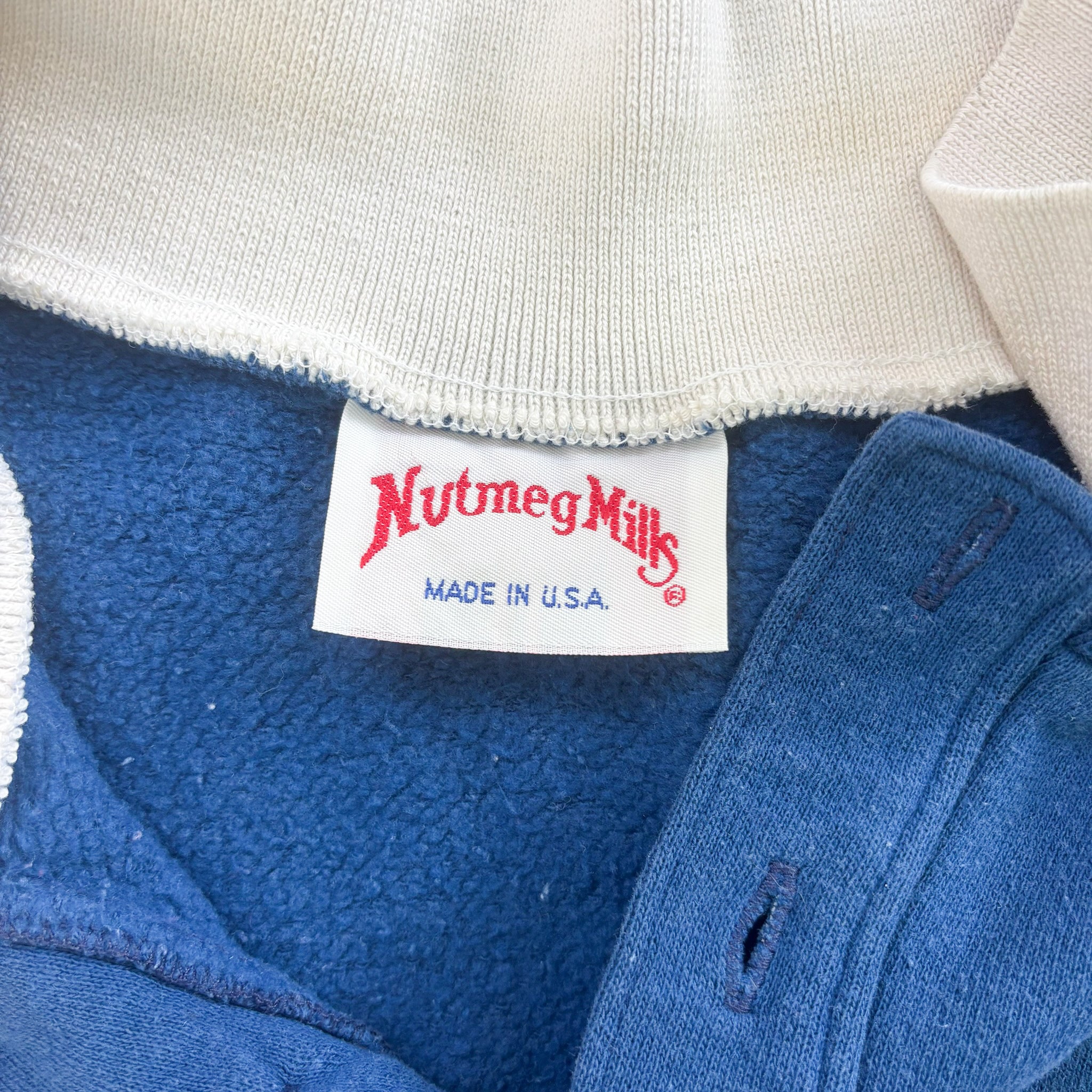 F- Vintage Chicago Cubs MLB Nutmeg Mills Logo Henley Crewneck