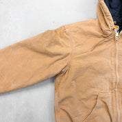 F- Vintage Carhartt Hooded Active Canvas Made In USA Work Jacket