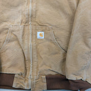 F- Vintage Carhartt Hooded Active Canvas Made In USA Work Jacket