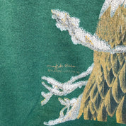 F- Vintage '93 Eagle Print Hanes Active Tag Made In USA Crewneck