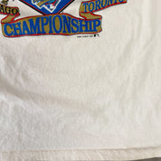 F- Vintage '93 Blue Jays Vs White Sock AL Championship MLB Waves Single Stitch Tee