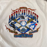 F- Vintage '93 Blue Jays Vs White Sock AL Championship MLB Waves Single Stitch Tee