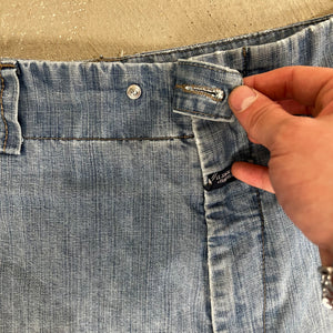 D- Vintage Marithé Francois Girbaud Blue Stitching Denim Carpenter Jorts