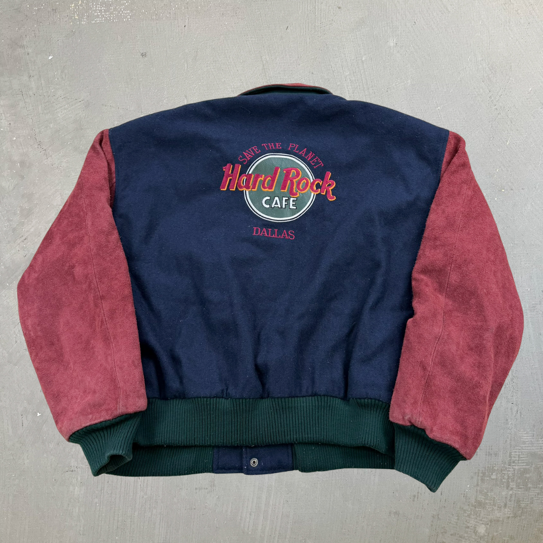 F- Vintage Hard Rock Cafe Dallas Varsity Jacket - 2XL
