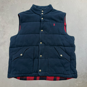 F- Vintage 90s Polo Ralph Lauren Plaid Winter Vest - XL