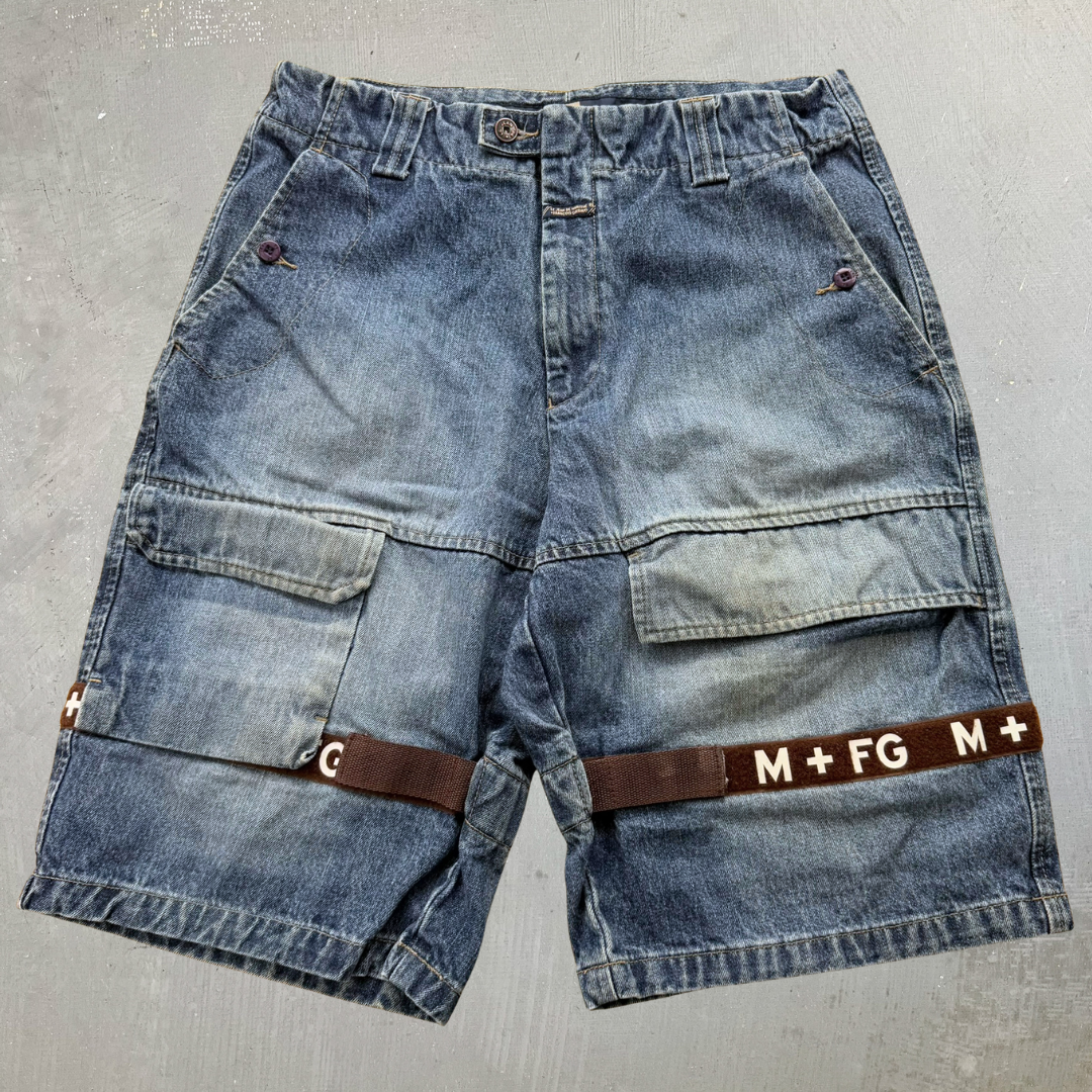 J- Vintage Francois Marithé Girbaud Denim Cargo Jorts - 34 waist 12 inseam