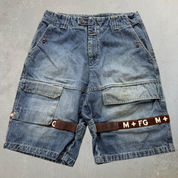 J- Vintage Francois Marithé Girbaud Denim Cargo Jorts - 34 waist 12 inseam