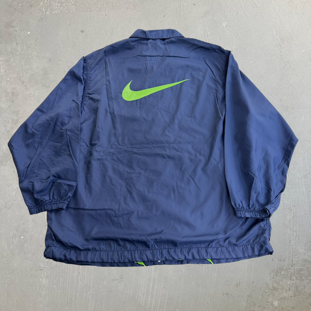 J- Vintage 90s Nike Embroidered Swoosh Coach Jacket - M (fits L)