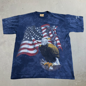 J- Vintage '01 The Mountain American Flag & Eagle California Tie Dye Tee - L