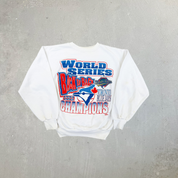 F- Vintage '93 Toronto Blue Jays Back To Back World Series Champs MLB Chalk Line Crewneck