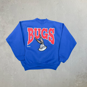 F- Vintage '93 Looney Tunes Bugs Bunny Embroidered Character Made In USA Crewneck
