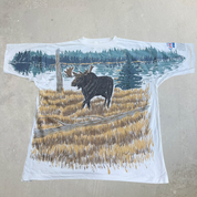 J- Vintage Molson Canadian Wildlife Moose Jumbo Print Single Stitch Tee - XL