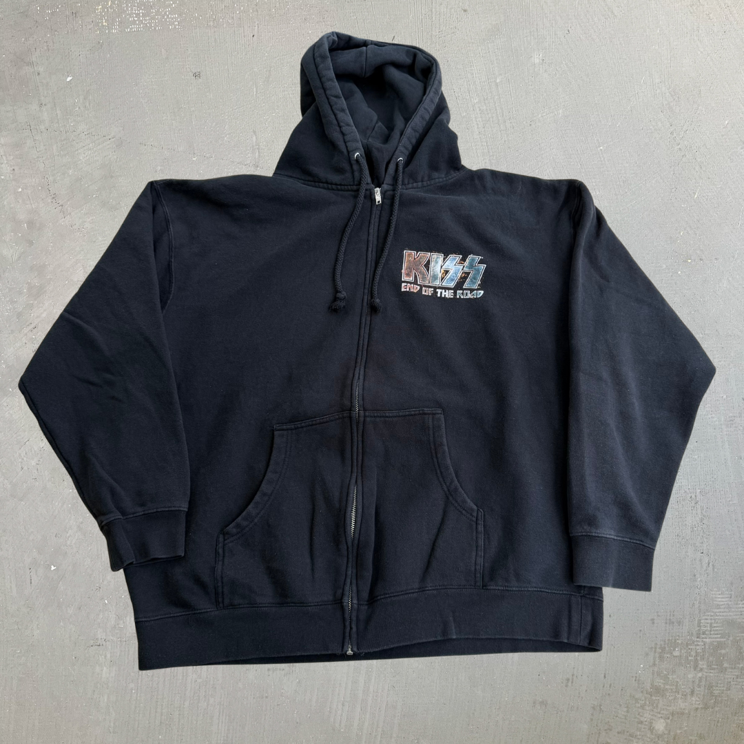 J- '19 Kiss End Of The Road Tour Graphic Zip Up Hoodie - XL