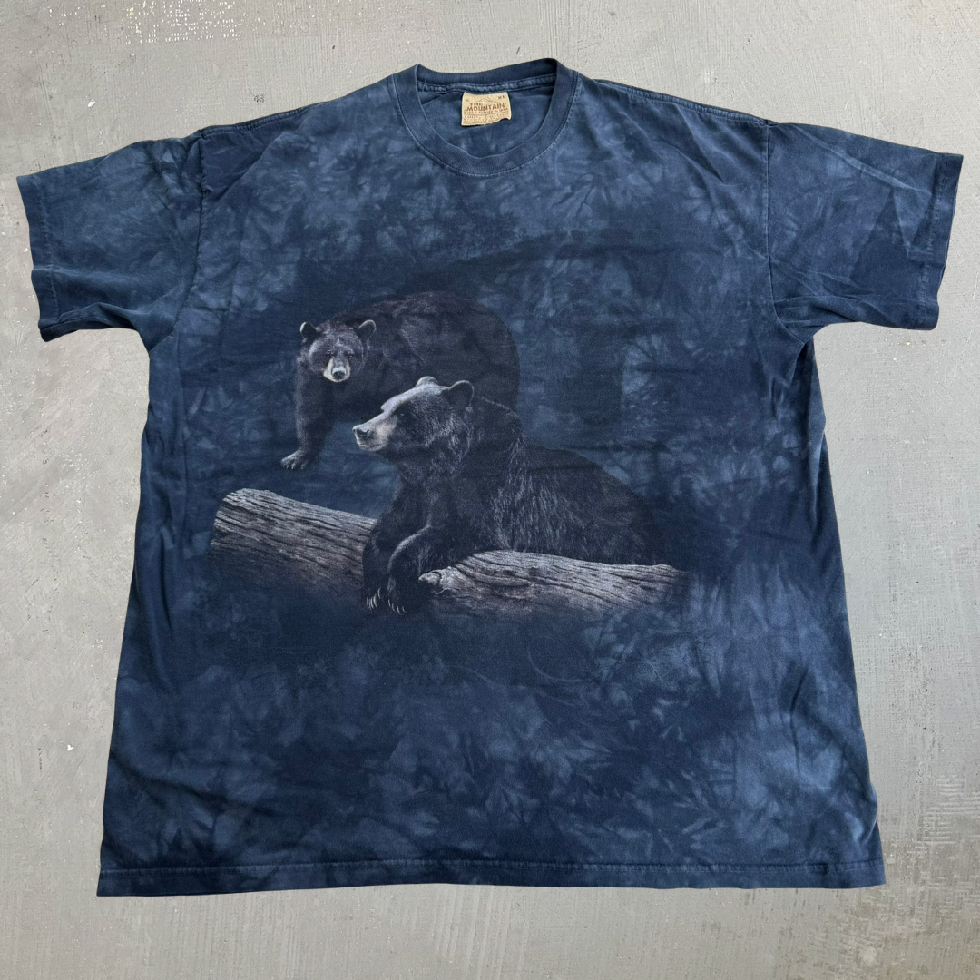 J- Vintage The Mountain Bears In Forest Graphic Tie Dye Tee - XL
