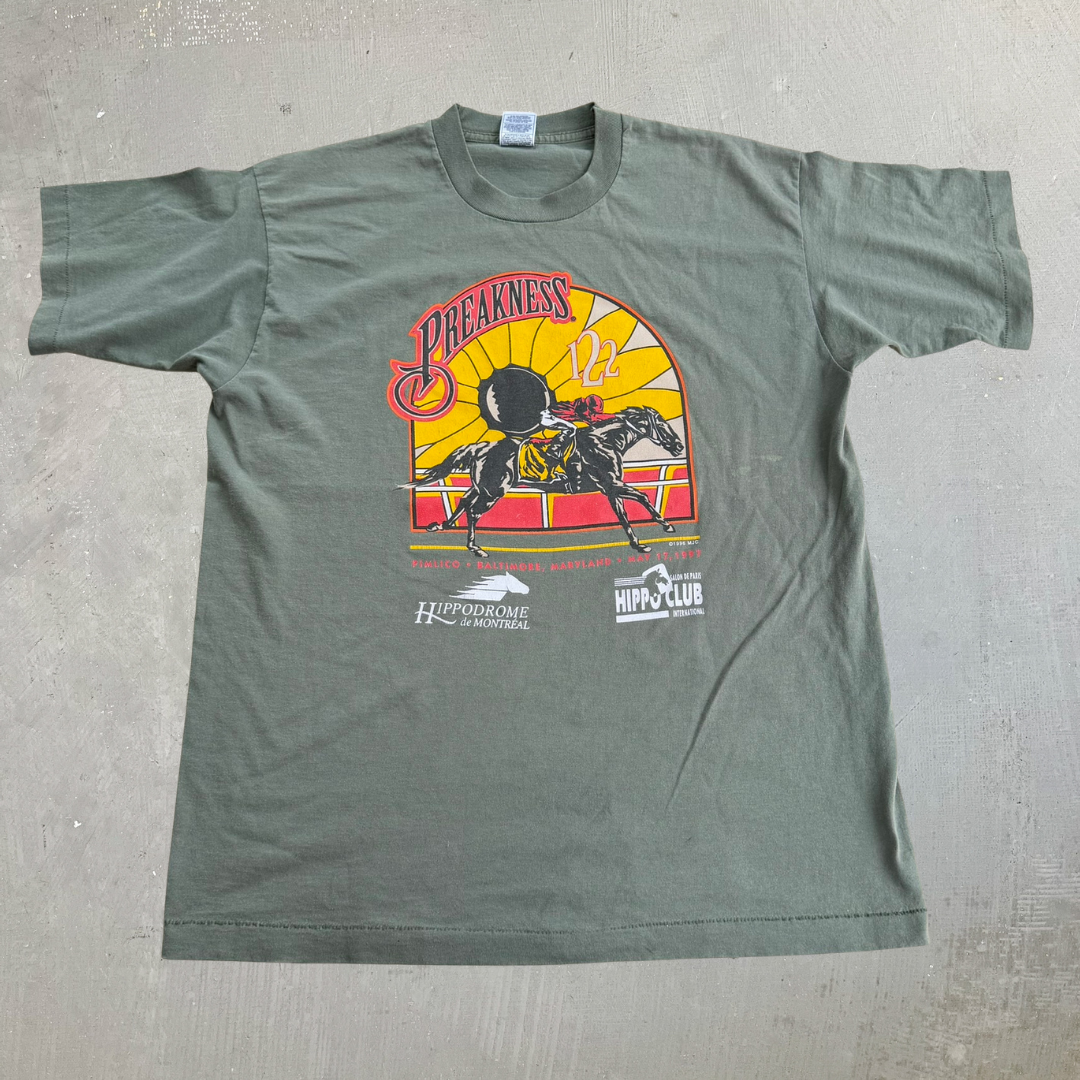 J- Vintage '97 Preakness 122 Horse Racing Graphic Single Stitch Tee - XL