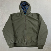 Vintage Woolrich Green Label Collection Quilt Lined Zip Up Canvas Jacket - XL