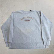J- Vintage Abercrombie & Fitch Text Graphic Grey Crewneck - XL