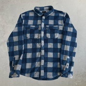 Quicksilver Plaid Button Down Polar Fleece Shirt - L