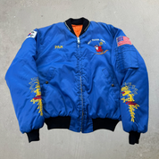 J- Vintage '79 Team Spirit Korea Zip Up Bomber Jacket - L