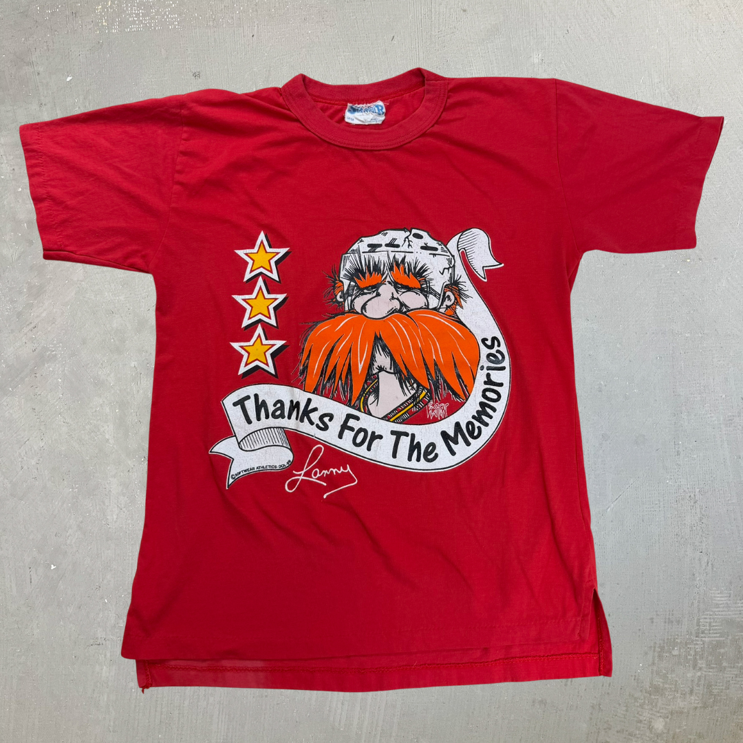 J- Vintage '89 Calgary Flames Lanny McDonald Thanks For The Memories Single Stitch Tee - M