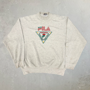 J- Vintage Fila Embroidered Text Made In Italy Crewneck - XL