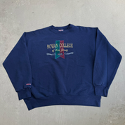 J- Vintage 90s Rowan College New Jersey Embroidered Text Jansport Made In USA Crewneck - 2XL