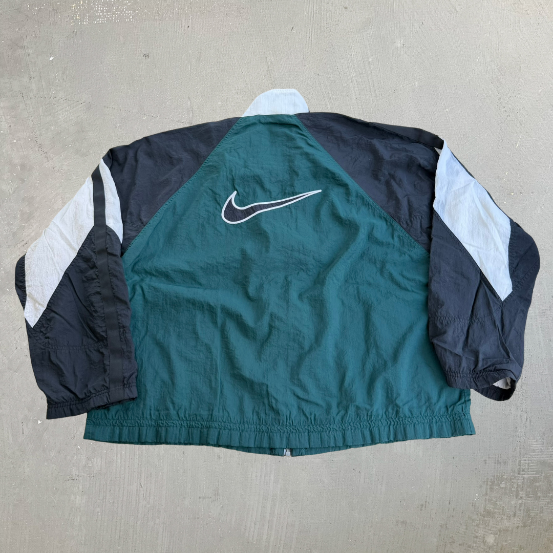 J- Vintage 90s Nike Embroidered Swoosh Zip Up Lightweight Windbreaker Jacket - XL