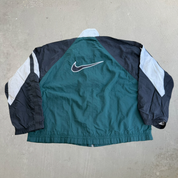 J- Vintage 90s Nike Embroidered Swoosh Zip Up Lightweight Windbreaker Jacket - XL