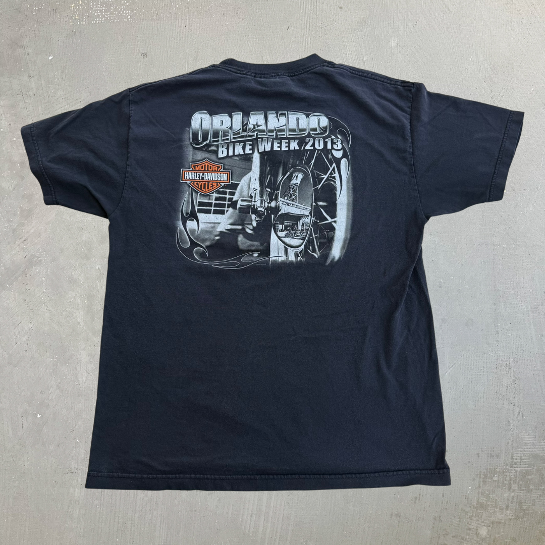 J- Vintage '13 Harley Davidson Orlando Florida Bike Week Graphic Tee - L