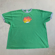 J- Vintage Y2K Nike Text Graphic Ringer Tee - XL