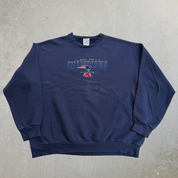 J- Vintage '01 New England Patriots NFL AFC Champions Embroidered Graphic Lee Crewneck - XL