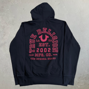 Vintage True Religion Brand Text Graphic Hoodie- L