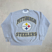 J- Vintage '96 Pittsburgh Steelers NFL Lee Graphic & Text Made In USA Crewneck - L