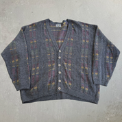 J- Vintage T&T Company Patterned Cardigan Knit Sweater - L