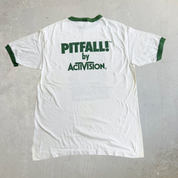 J- Vintage 80s Pitfall! By Activision Graphic Made In USA 50/50 Ringer Tee - L