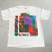J- Vintage '96 Atlanta Georgia Olympic Games Graphic Single Stitch Tee - L