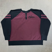 J- Harley Davidson Motorcycles Text Henley Crewneck - 2XL