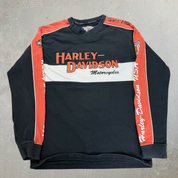 J- Harley Davidson Motorcycles Embroidered Text Crewneck - S