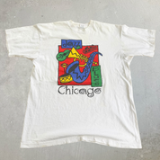 J- Vintage '93 Chicago Jazz & Blues Graphic Made In USA Single Stitch Tee - L