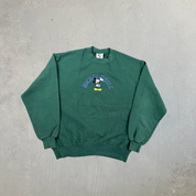 F- Vintage Disney Mickey Mouse Embroidered Text & Character Made In USA Crewneck