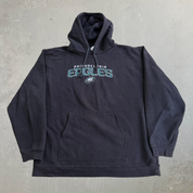 J- Vintage Philadelphia Eagles NFL Reebok Embroidered Logo & Text Hoodie - XL