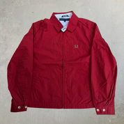 J- Vintage Tommy Hilfiger Embroidered Crest Red Harrington Lightweight Jacket - M
