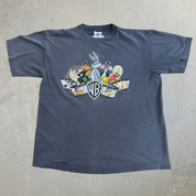 J- Vintage '91 Looney Tunes Warner Brothers Graphic Made In USA Single Stitch Tee - XL